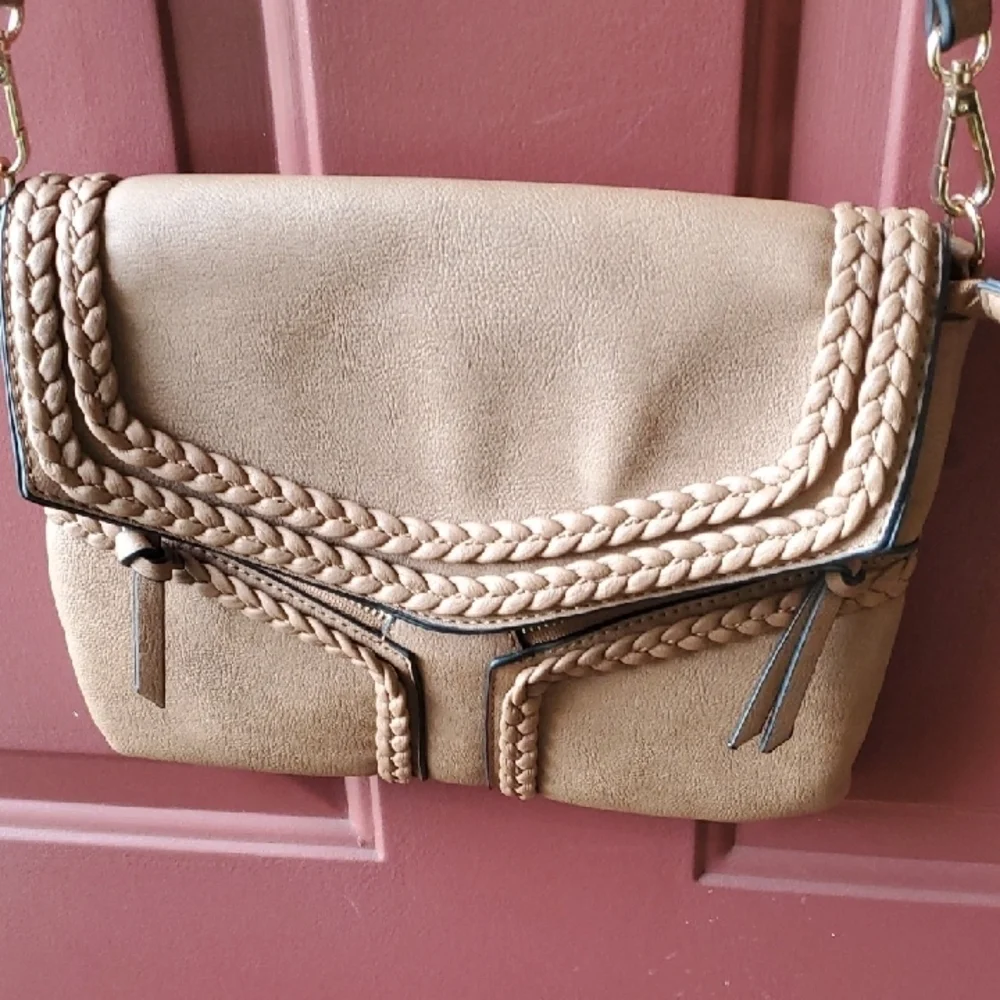 Torrid Tan Braided Crossbody Bag 9 X 11 - Picture 6 of 8
